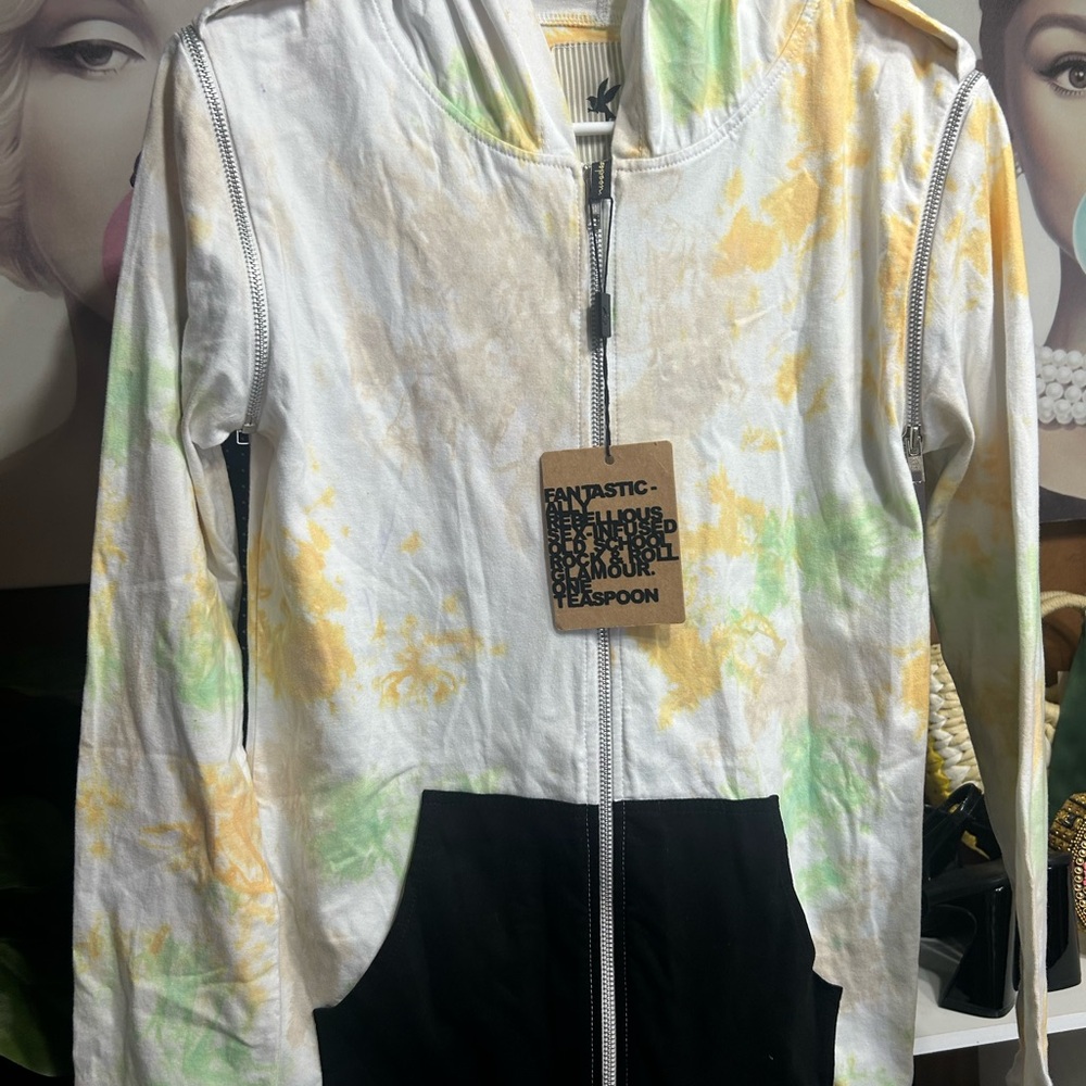 One teaspoon 2for1 Women's zip up Tie-Dye Jacket w/ matching open side tie tank